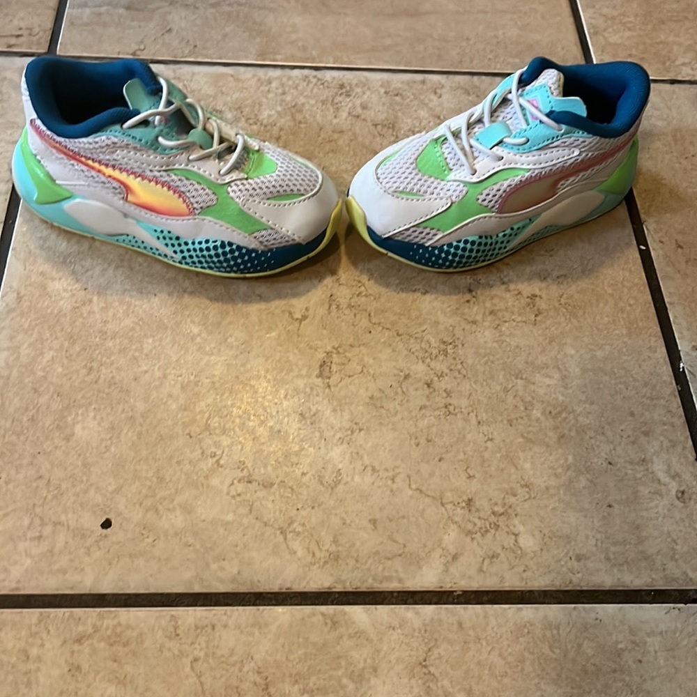Colorful puma toddler shoes